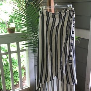 Striped wrap maxi skirt